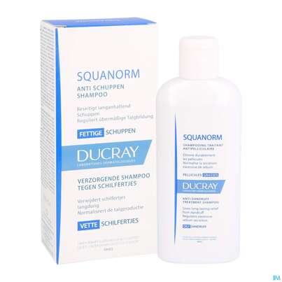 Sie sehen eine Packung Ducray Squanorm Antischuppen-shampoo Fettige Schuppen 200ml, Produktbild: 06 Ducray Squanorm Antischuppen-shampoo Fettige Schuppen 200ml, A-Nr.: 4286447 - 06