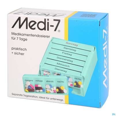 Medikamentendosierer Medi-7 -pharmag 1 Woche Tuerkis 1st, A-Nr.: 3742647 - 02