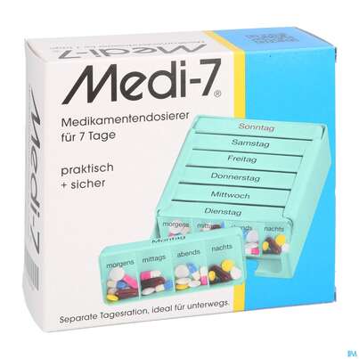 Medikamentendosierer Medi-7 -pharmag 1 Woche Tuerkis 1st, A-Nr.: 3742647 - 03