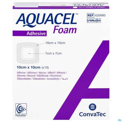 Convatec Aquacel Foam (7x7 Cm) 10x10 Cm, A-Nr.: 4039223 - 01
