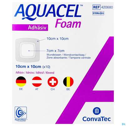 Convatec Aquacel Foam (7x7 Cm) 10x10 Cm, A-Nr.: 4039223 - 02