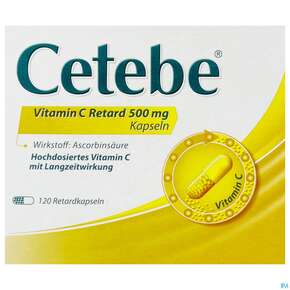 Cetebe Vitamin C -retard Kapseln 500mg 120st, A-Nr.: 2432301 - 01