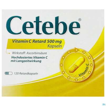 Cetebe Vitamin C -retard Kapseln 500mg 120st, A-Nr.: 2432301 - 01