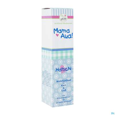 Sie sehen eine Packung Mama-aua Hatschi Kraeuterbad Baby/kinder 150ml, Produktbild: 02 Mama-aua Hatschi Kraeuterbad Baby/kinder 150ml, A-Nr.: 3878482 - 02