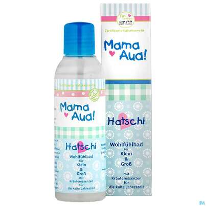 Sie sehen eine Packung Mama-aua Hatschi Kraeuterbad Baby/kinder 150ml, Produktbild: 04 Mama-aua Hatschi Kraeuterbad Baby/kinder 150ml, A-Nr.: 3878482 - 04