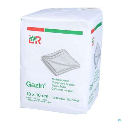 Mullkompressen Gazin Baumw.17faedig Unsteril 8fach 10x 10cm 100st, A-Nr.: 2386920 - 02