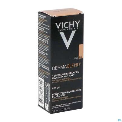 Sie sehen eine Packung Vichy Dermablend Make-up 45 Gold 30ml, Produktbild: 09 Vichy Dermablend Make-up 45 Gold 30ml, A-Nr.: 3044647 - 09