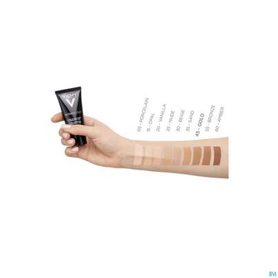 Sie sehen eine Packung Vichy Dermablend Make-up 45 Gold 30ml, Produktbild: 22 Vichy Dermablend Make-up 45 Gold 30ml, A-Nr.: 3044647 - 22