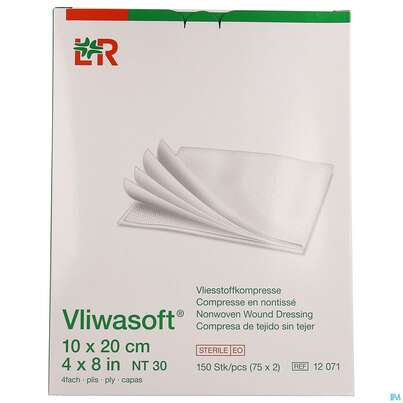 Vlieskompressen Vliwasoft 4fach Steril 10x 20cm 150st, A-Nr.: 1647979 - 01