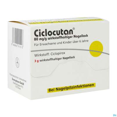 Ciclocutan Wirkstoffhaltiger Nagel- Lack 80mg/g 3g, A-Nr.: 3915510 - 02