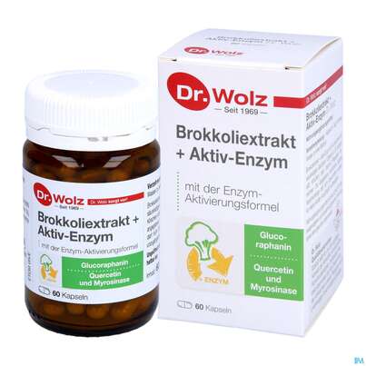 Sie sehen eine Packung Dr.wolz Brokkoliextrakt Kapseln +aktiv-enzym 60563 60st, Produktbild: 06 Dr.wolz Brokkoliextrakt Kapseln +aktiv-enzym 60563 60st, A-Nr.: 5133705 - 06