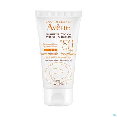 Sie sehen eine Packung Avène Mineralische Sonnencreme Spf 50+ 50ml, Produktbild: 10 Avène Mineralische Sonnencreme Spf 50+ 50ml, A-Nr.: 2993407 - 10