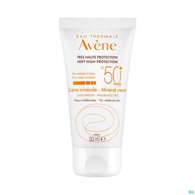 Sie sehen eine Packung Avène Mineralische Sonnencreme Spf 50+ 50ml, Produktbild: 13 Avène Mineralische Sonnencreme Spf 50+ 50ml, A-Nr.: 2993407 - 13