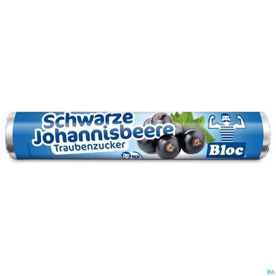 Sie sehen eine Packung Bloc Traubenzucker Rollen Johannisbeere 42g, Produktbild: 02 Bloc Traubenzucker Rollen Johannisbeere 42g, A-Nr.: 0753231 - 02