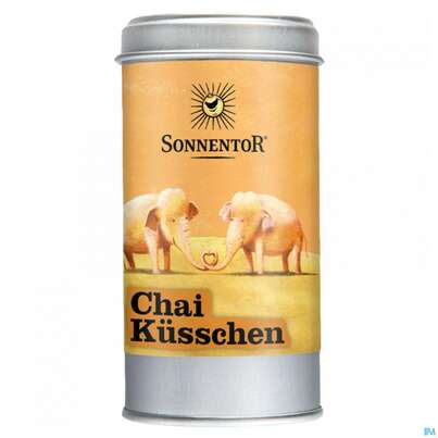 Sie sehen eine Packung Sonnentor Chai Kuesschen Streudose 07754 70g, Produktbild: 05 Sonnentor Chai Kuesschen Streudose 07754 70g, A-Nr.: 3871215 - 05