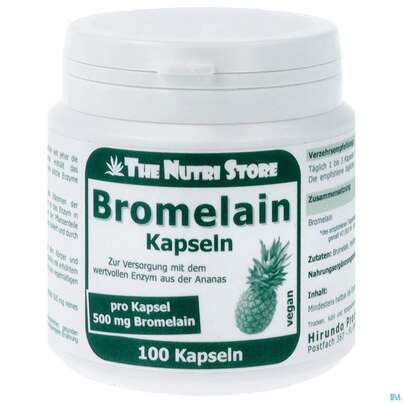 Sie sehen eine Packung Bromelain Kapseln 500mg Vegan 100st, Produktbild: 01 Bromelain Kapseln 500mg Vegan 100st, A-Nr.: 3893984 - 01