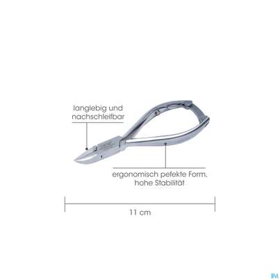 Sie sehen eine Packung Nagel Zange Canal Rostfrei 11cm 3013- 1st, Produktbild: 02 Nagel Zange Canal Rostfrei 11cm 3013- 1st, A-Nr.: 4786345 - 02