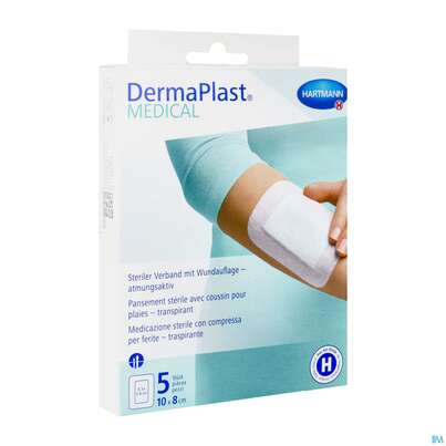 DERMAPLAST WUNDPFL 10X8 ATM 5ST, A-Nr.: 4489541 - 02