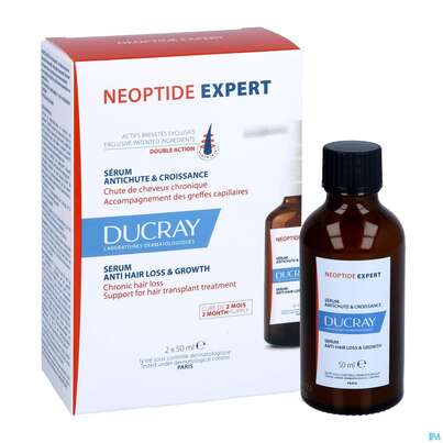 Sie sehen eine Packung Ducray Neoptide/expert Intensivpflege Bei Haarausfall 2x50m 100ml, Produktbild: 10 Ducray Neoptide/expert Intensivpflege Bei Haarausfall 2x50m 100ml, A-Nr.: 5688892 - 10