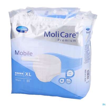 Inkontinenz Molicare Premium/mobile/6 Tropfen Blau Xl 130-170cm 14st, A-Nr.: 3078646 - 02