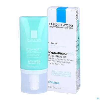 Sie sehen eine Packung La Roche Posay Gesichtspflege Hydraphase/ha Riche Trockene Haut 50ml, Produktbild: 06 La Roche Posay Gesichtspflege Hydraphase/ha Riche Trockene Haut 50ml, A-Nr.: 5388925 - 06
