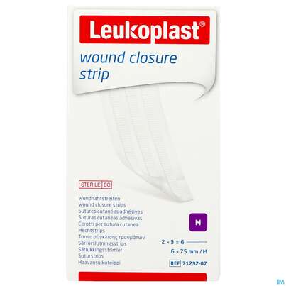 Wundverband Wundnahtstreifen/steril Leukoplast/weiss Closure Strip 6x 75mm 6st, A-Nr.: 3478943 - 02