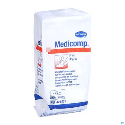 Kompressen Medicomp Vliesstoff 4fach Unsteril 5x 5cm 100st, A-Nr.: 1652029 - 03