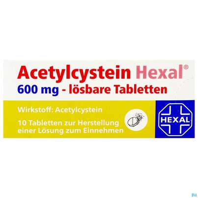 Acetylcystein-hexal Loesbare Tabl 600mg 10st, A-Nr.: 3771689 - 01