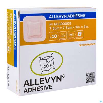 Wundverband Allevyn/polyurethan Adhesive 7,5x 7,5cm -tam 10st, A-Nr.: 4736620 - 05