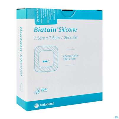 Schaumverband Biatain/steril Silikonhaftrand 7,5x7,5cm 3434 10st, A-Nr.: 3813407 - 02