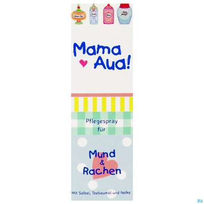 Sie sehen eine Packung Mama-aua Mund +rachenspray 20ml, Produktbild: 01 Mama-aua Mund +rachenspray 20ml, A-Nr.: 4493519 - 01