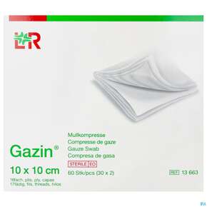 Mullkompressen Gazin Baumw.17faedig Steril 16fach 10x10cm 30x2 60st, A-Nr.: 2384743 - 01