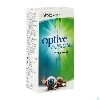 Sie sehen eine Packung Augentropfen Optive Fusion 10ml, Produktbild: 04 Augentropfen Optive Fusion 10ml, A-Nr.: 4169492 - 04