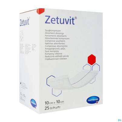 Zetuvit Saugkompressen Steril 10x 10cm 25st, A-Nr.: 1039642 - 02