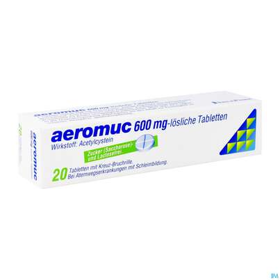 Aeromuc Tabl Loeslich 600mg 20st, A-Nr.: 2423420 - 02