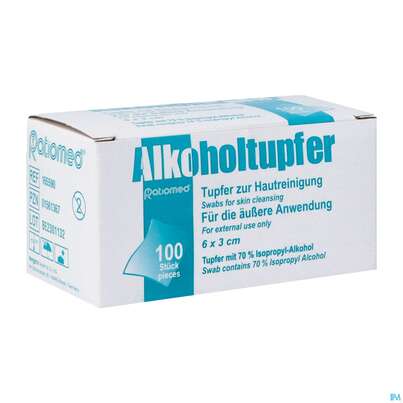 Alkoholtupfer 3x 3cm Gefaltet 70% Isopropyl- Alkohol 100st, A-Nr.: 5764802 - 02