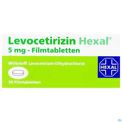 LEVOCETIRIZIN HEX FTBL 5MG 30ST, A-Nr.: 3546515 - 01