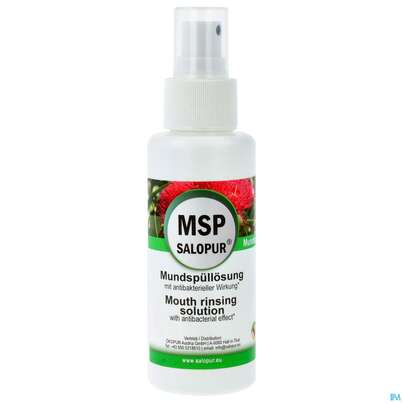 Sie sehen eine Packung Mundspray Salopur Antibakterielle Wirkung 1fl, Produktbild: 01 Mundspray Salopur Antibakterielle Wirkung 1fl, A-Nr.: 5444776 - 01