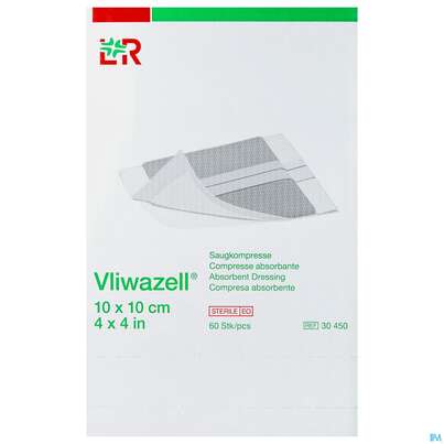 Vliwazell Saugkompresse Steril 10x 10cm 60st, A-Nr.: 3707444 - 01