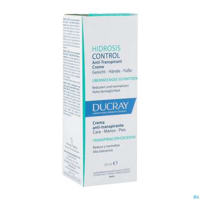 Sie sehen eine Packung Ducray Hidrosis Control Fuss-hand +gesicht Creme Anti-transpirant Neu 50ml, Produktbild: 03 Ducray Hidrosis Control Fuss-hand +gesicht Creme Anti-transpirant Neu 50ml, A-Nr.: 5724180 - 03