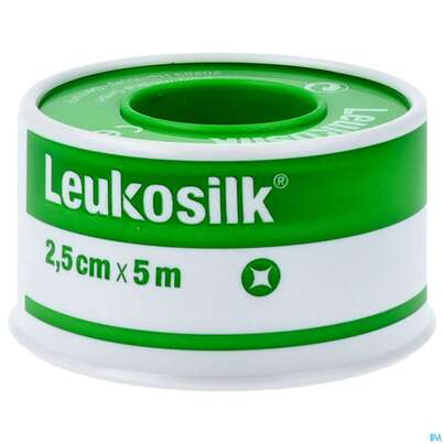 Sie sehen eine Packung Rollenpflaster Leukosilk Rollenpflaster 5mx 2,5cm 01022 1st, Produktbild: 01 Rollenpflaster Leukosilk Rollenpflaster 5mx 2,5cm 01022 1st, A-Nr.: 5020579 - 01