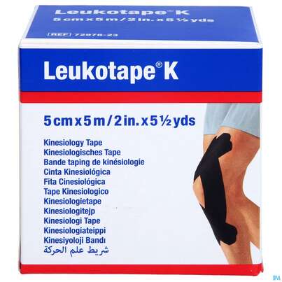 Tape Kinesiologisch Leukotape K 5mx 5cm Schwarz 1st, A-Nr.: 3477346 - 01