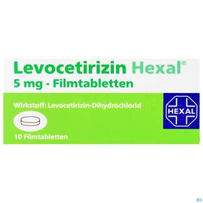 Levocetirizin-hexal Filmtabl 5mg 10st, A-Nr.: 3546509 - 01