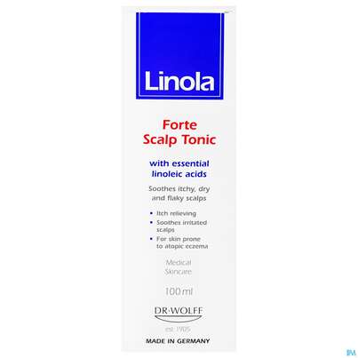 Sie sehen eine Packung Linola Kopfhaut Tonikum Forte 100ml, Produktbild: 01 Linola Kopfhaut Tonikum Forte 100ml, A-Nr.: 5650501 - 01