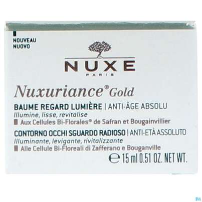 Sie sehen eine Packung Nuxe Nuxuriance Anti-aging Intensiv Gold Augen Balsam 15ml, Produktbild: 02 Nuxe Nuxuriance Anti-aging Intensiv Gold Augen Balsam 15ml, A-Nr.: 5267601 - 02