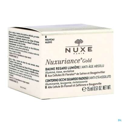 Sie sehen eine Packung Nuxe Nuxuriance Anti-aging Intensiv Gold Augen Balsam 15ml, Produktbild: 03 Nuxe Nuxuriance Anti-aging Intensiv Gold Augen Balsam 15ml, A-Nr.: 5267601 - 03