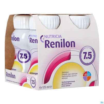 Sie sehen eine Packung Renilon 125ml Vitalflasche 7.5 Aprikose 4st, Produktbild: 06 Renilon 125ml Vitalflasche 7.5 Aprikose 4st, A-Nr.: 4119749 - 06