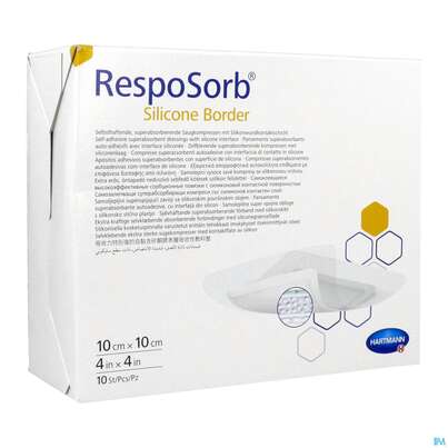 Wundauflagen Resposorb/silicone Border Steril 10x10cm 10st, A-Nr.: 5340918 - 02